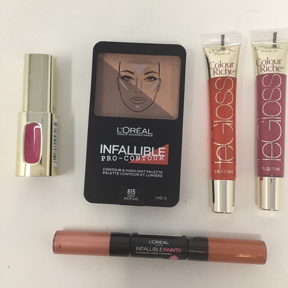 L'oreal 5 Pc Le Gloss Colour Riche Lip Pink Eye A3
